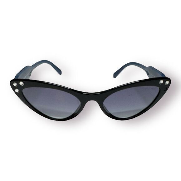Miu Miu‎ Cateye Sunglasses Black Blue Frame w/ Crystals Rare Glam SMU-05T main image 8